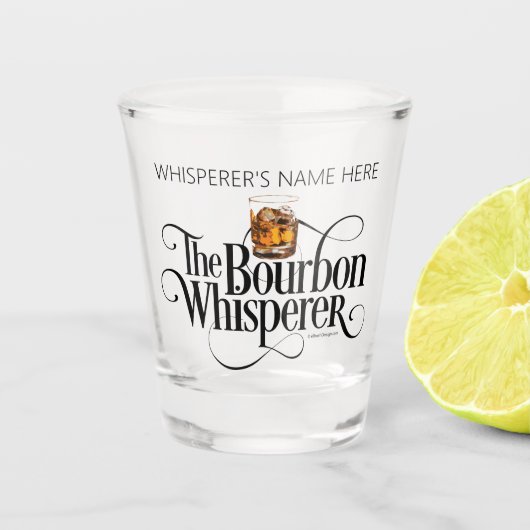 Bourbon Whisperer (personalisiert) Shot Glass Schnapsglas (Vorderseite)
