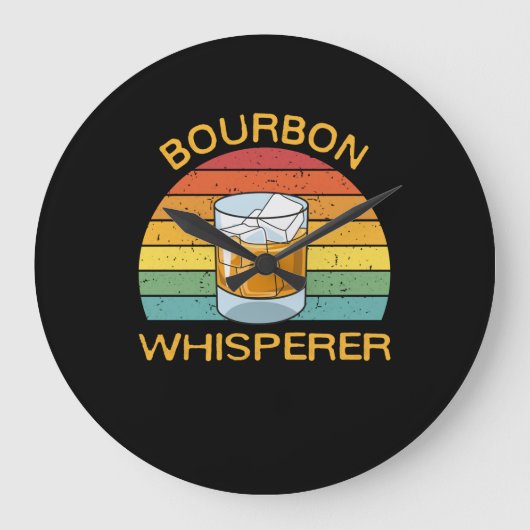 Bourbon Whisperer Whiskey Bourbon Drink Geschenk Große Wanduhr (Vorderseite)