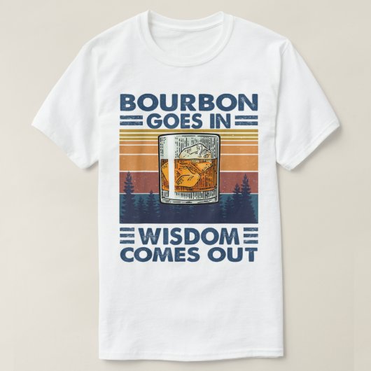 Bourbon Wisdom Vintage Sunset Design T-Shirt (Design vorne)
