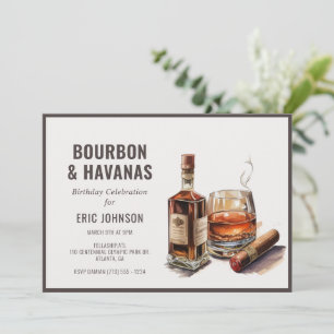 Bourbon-Zigarre-Geburtstagseinladung Einladung