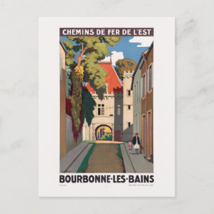 Bourbonne-les-Bains Vintage Poster 1930 Postkarte