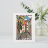 Bourbonne-les-Bains Vintage Poster 1930 Postkarte (Stehend Vorderseite)