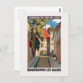 Bourbonne-les-Bains Vintage Poster 1930 Postkarte (Vorne/Hinten)