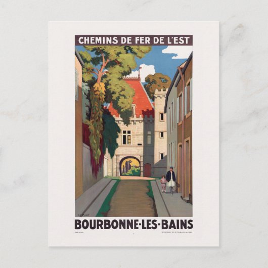 Bourbonne-les-Bains Vintage Poster 1930 Postkarte (Vorderseite)