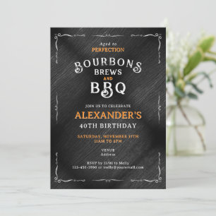 Bourbons Braut und BBQ-Meilenstein-Geburtstag Einladung