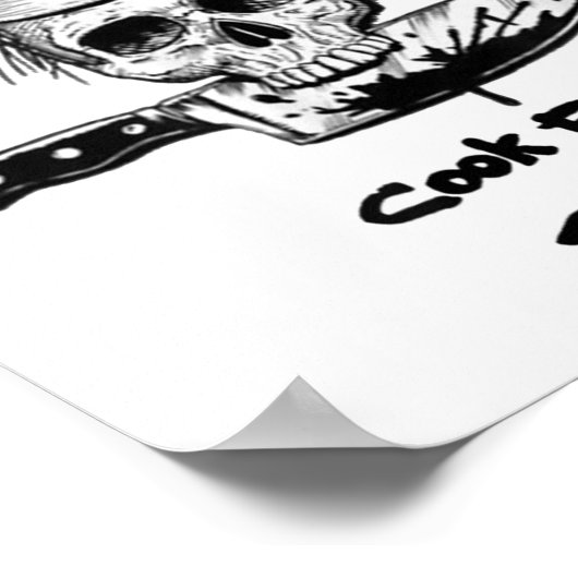 Bourdain kocht kochfrei oder Die Koch Funny Skull Poster (Ecke)