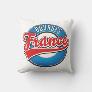 Bourges france Vintages Logo. Kissen