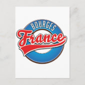 Bourges france Vintages Logo. Postkarte (Vorderseite)