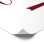Bourgundy Wedding Arrow Schilderrichtung rechts Poster (Ecke)
