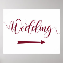 Bourgundy Wedding Arrow Schilderrichtung rechts Poster