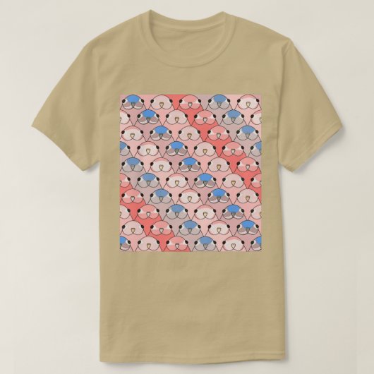 Bourke Parakeet pattern many birbs T-Shirt (Design vorne)