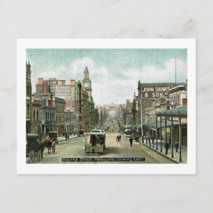 Bourke St., Melbourne, Australien Vintage Postkarte
