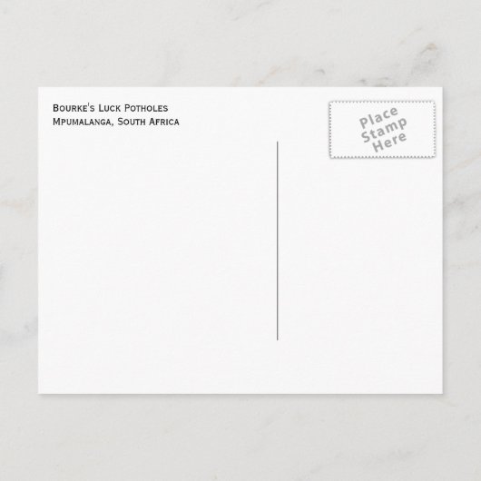 Bourke's Luck Potholes, Mpumalanga, Südafrika Postkarte (Rückseite)