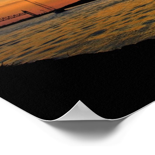 Bourne Bridge Sunset Poster (Ecke)