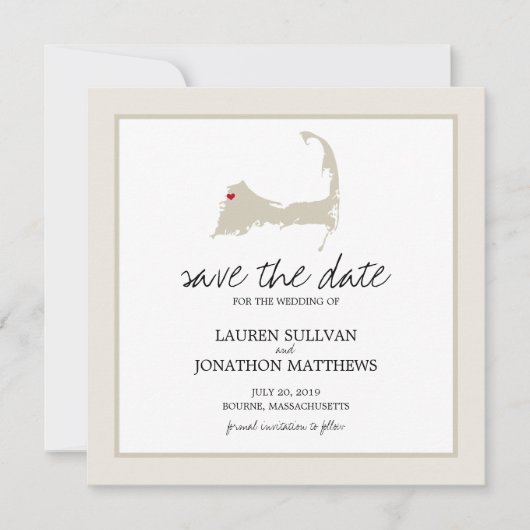 Bourne Cape Cod Wedding Save the Date (Vorderseite)