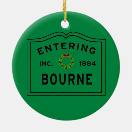 Bourne Ma Christmas Keramik Ornament (Hinten)