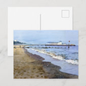 Bournemouth Beach Aquarellurlaub Postkarte (Vorne/Hinten)