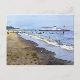 Bournemouth Beach Aquarellurlaub Postkarte