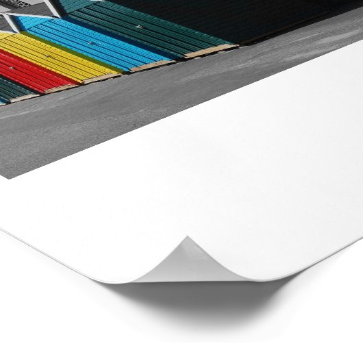 Bournemouth Beach Huts Poster (Ecke)