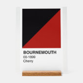 Bournemouth Cherry Red & Black - White Background Acrylschild (Vorderseite)