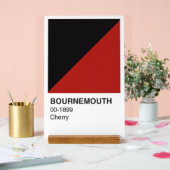 Bournemouth Cherry Red & Black - White Background Acrylschild (Hochzeit)