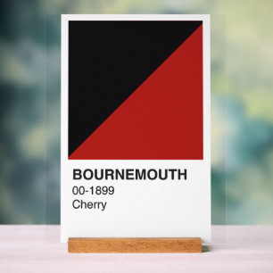 Bournemouth Cherry Red & Black - White Background Acrylschild