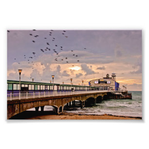 Bournemouth Pier and Beach Dorset England Fotodruck