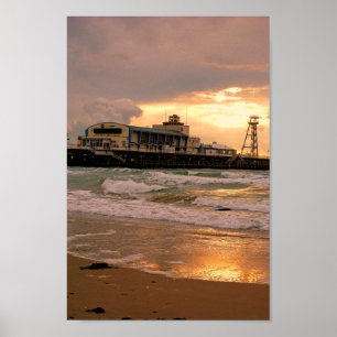 Bournemouth Pier and Beach Dorset England Poster