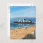 Bournemouth Pier Sommervormittag ab Steigung Postkarte (Vorne/Hinten)