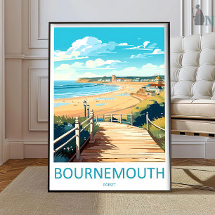 Bournemouth Reise Druck Wandkunst Bournemouth Wand Poster
