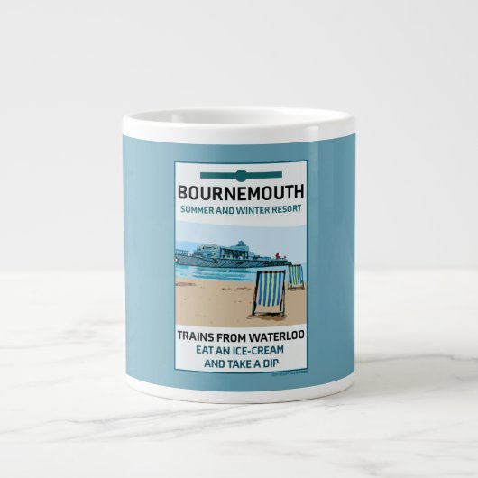 Bournemouth Vintag Retro Seaside Jumbo-Tasse (Vorderseite)