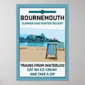 Bournemouth Vintag Retro Seaside Poster (Vorne)