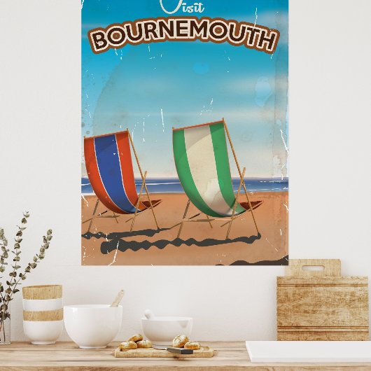 Bournemouth Vintage Reiseplakat Poster (Küche)