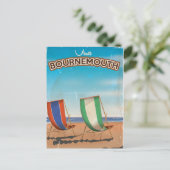 Bournemouth Vintage Reiseplakat Postkarte (Stehend Vorderseite)