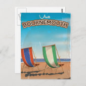 Bournemouth Vintage Reiseplakat Postkarte (Vorne/Hinten)