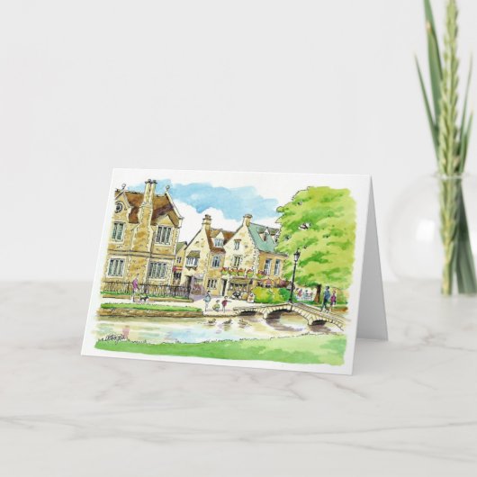 Bourton auf dem Wasser, Gloucestershire Karte (Vorderseite)