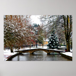 Bourton auf dem Wasser Weihnachtsbaum Cotswolds Poster