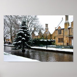 Bourton auf dem Wasser Weihnachtsbaum Cotswolds Poster