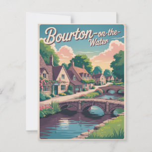 Bourton on the water im Vintage-Look Postkarte