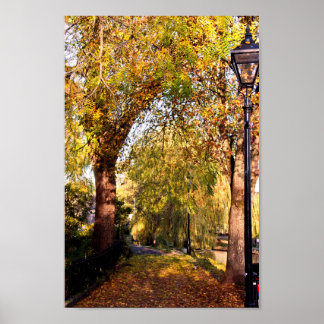 Bourton on Water Autumn Trees Cotswolds UK Poster