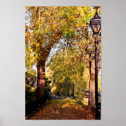 Bourton on Water Autumn Trees Cotswolds UK Poster (Vorne)