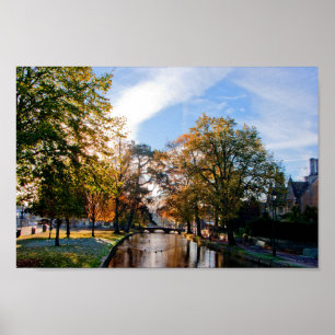 Bourton on Water Autumn Trees Cotswolds UK Poster