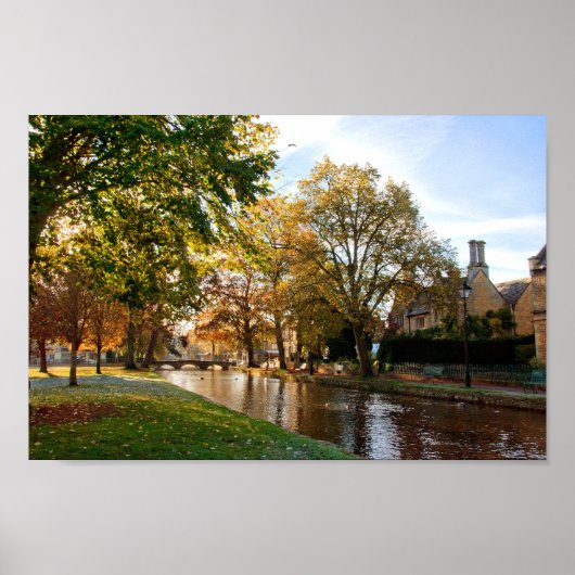Bourton on Water Autumn Trees Cotswolds UK Poster (Vorne)