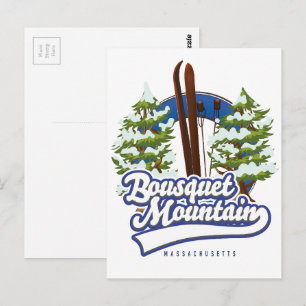 Bousquet Mountain Massachusetts Ski-Logo  Postkarte