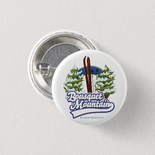 Bousquet Mountain Massachusetts Skilogos Button (Vorne & Hinten)
