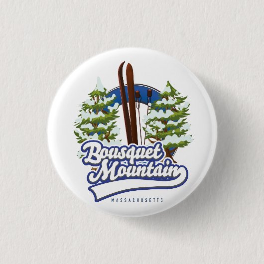 Bousquet Mountain Massachusetts Skilogos Button (Vorderseite)