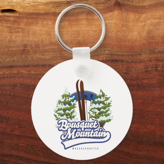 Bousquet Mountain Massachusetts Skilogos Schlüsselanhänger (Rückseite)
