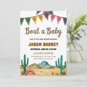 "Bout a Baby" Dusche im Südwesten des Babys Einladung (Stehend Vorderseite)