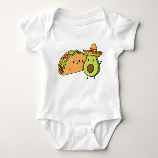 Bout Niedlich Funny Avocado & Taco Baby Strampler (Vorderseite)