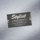 Boutique Barber Shop Holz mit Monogramm Magnetische Visitenkarte (Beispiel)